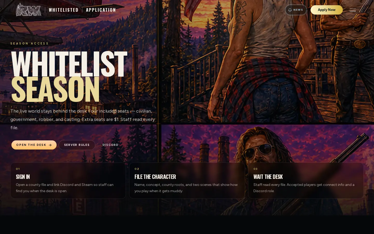 Whitelist-Seite von redwoodcountyrp.com